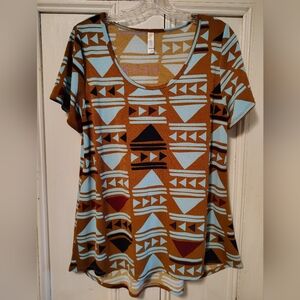 LuLaRoe Aztec Print Top Size Large